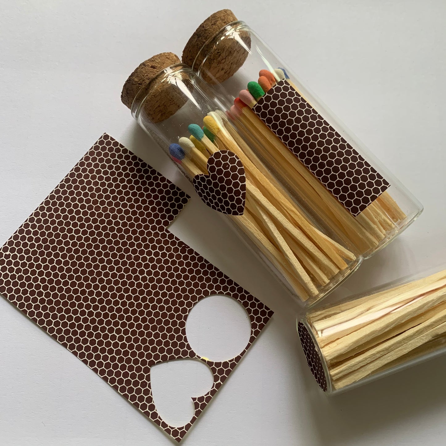 JHZABPO Match Striker Paper Sheet with Self Adhesive Black /Brown Colored Honeycomb Pattern 3.9'' *2.9'', 12 Sheets/Bag