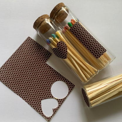 JHZABPO Match Striker Paper Sheet with Self Adhesive Black /Brown Colored Honeycomb Pattern 3.9'' *2.9'', 12 Sheets/Bag