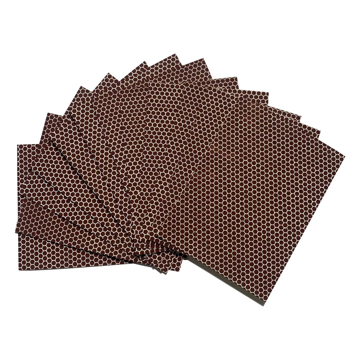 JHZABPO Match Striker Paper Sheet with Self Adhesive Black /Brown Colored Honeycomb Pattern 3.9'' *2.9'', 12 Sheets/Bag
