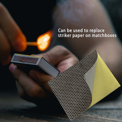 JHZABPO Match Striker Paper Sheet with Self Adhesive Black /Brown Colored Honeycomb Pattern 3.9'' *2.9'', 12 Sheets/Bag