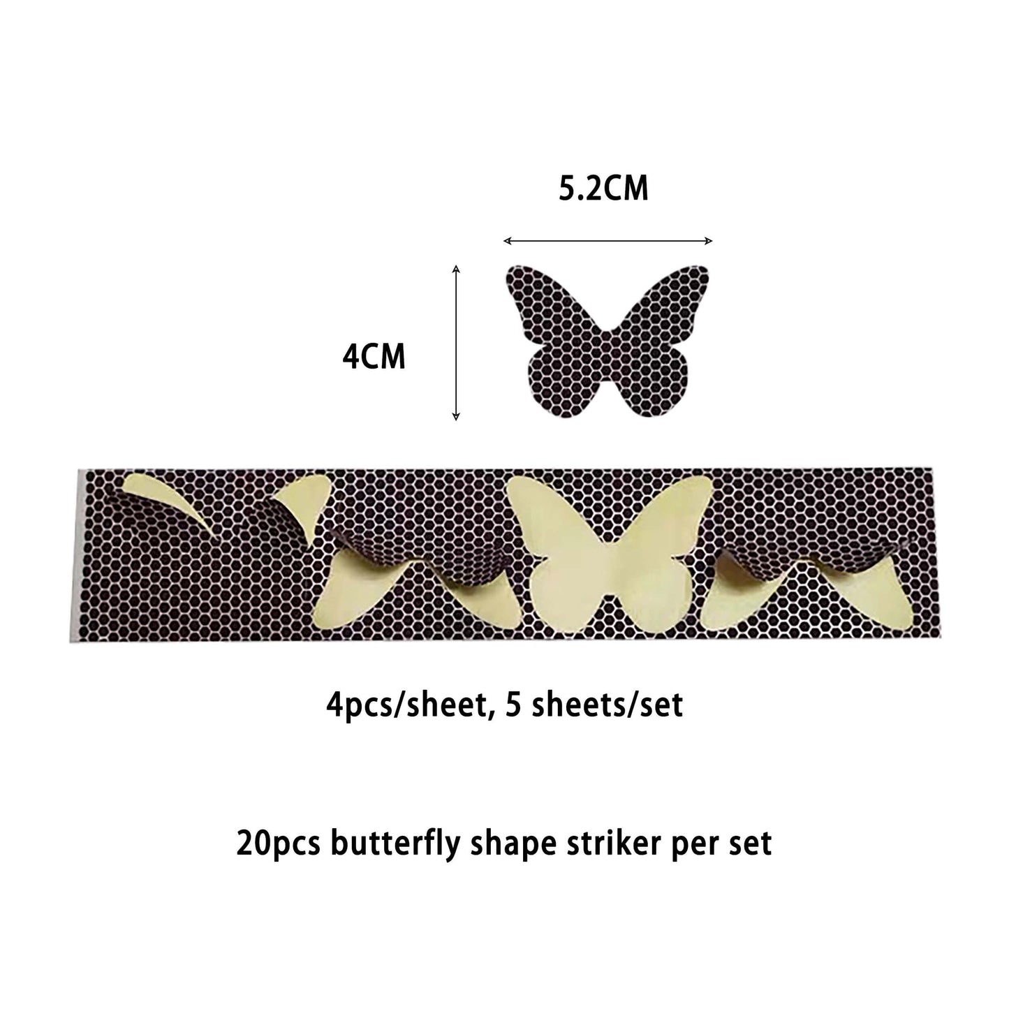 Unique Design Butterfly Match Strike Papers with Self-Adhesive, Sticks on Anything