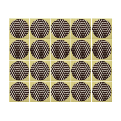 Match Striker Paper 24mm Round, Adhesive Backed Brown Honeycomb Striker Paper