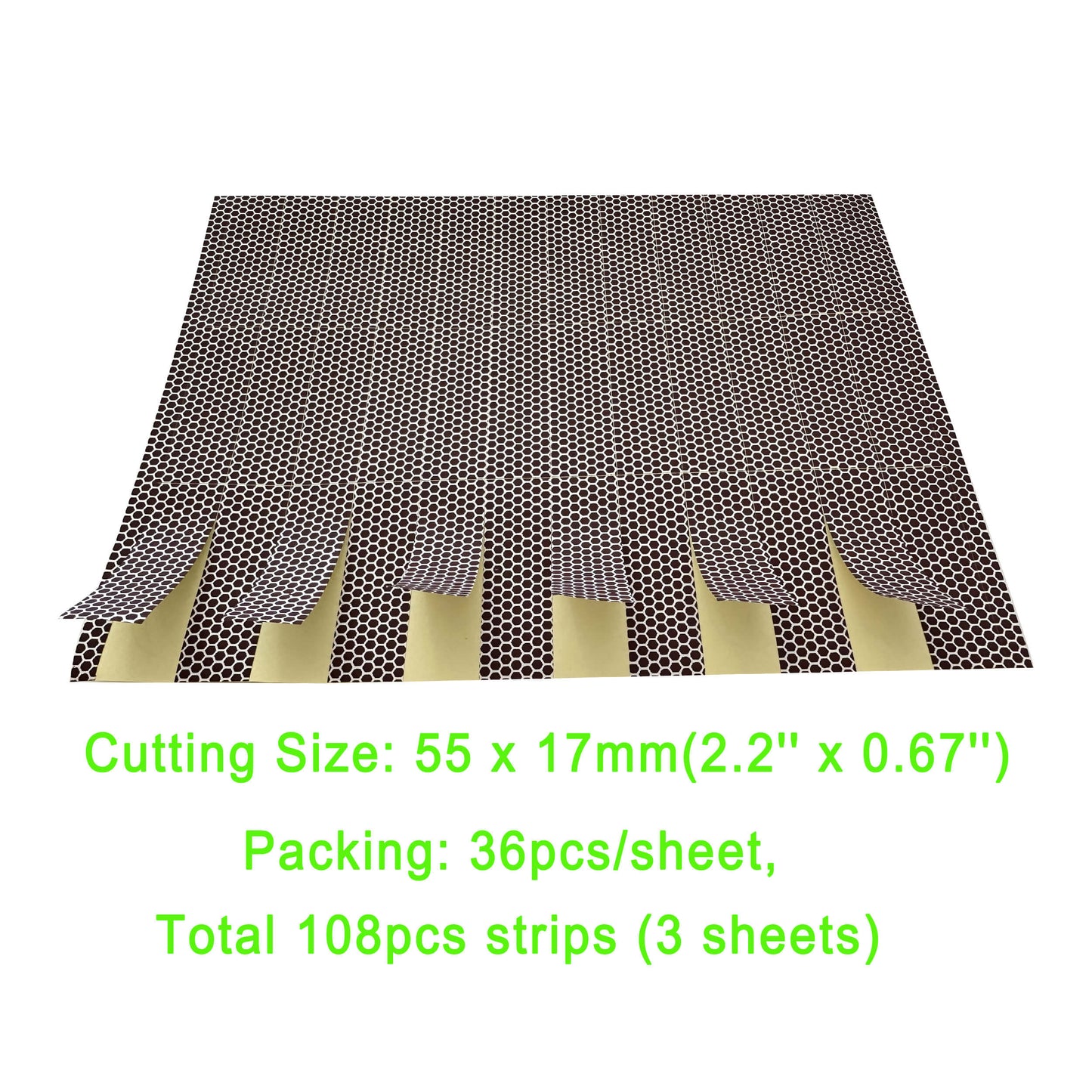 JHZABPO Match Striker Strips with Self Adhesive Bulk Brown Colored Honeycomb Pattern Strike Strip 55 * 17mm 108 pcs