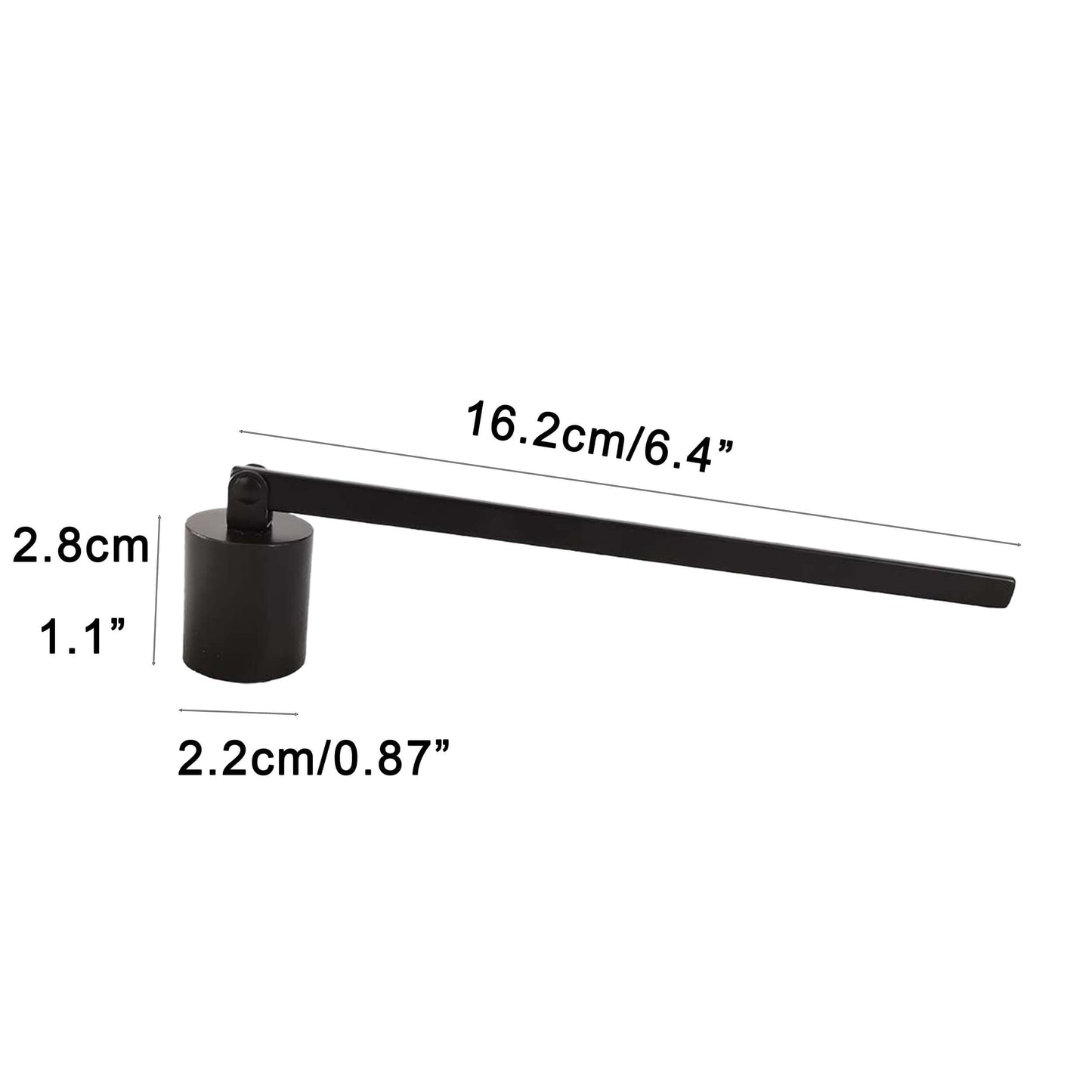 Black Powder Coated Candle Snuffer For Extinguishing Candle Flames And Wick Protecting Anti-Slip