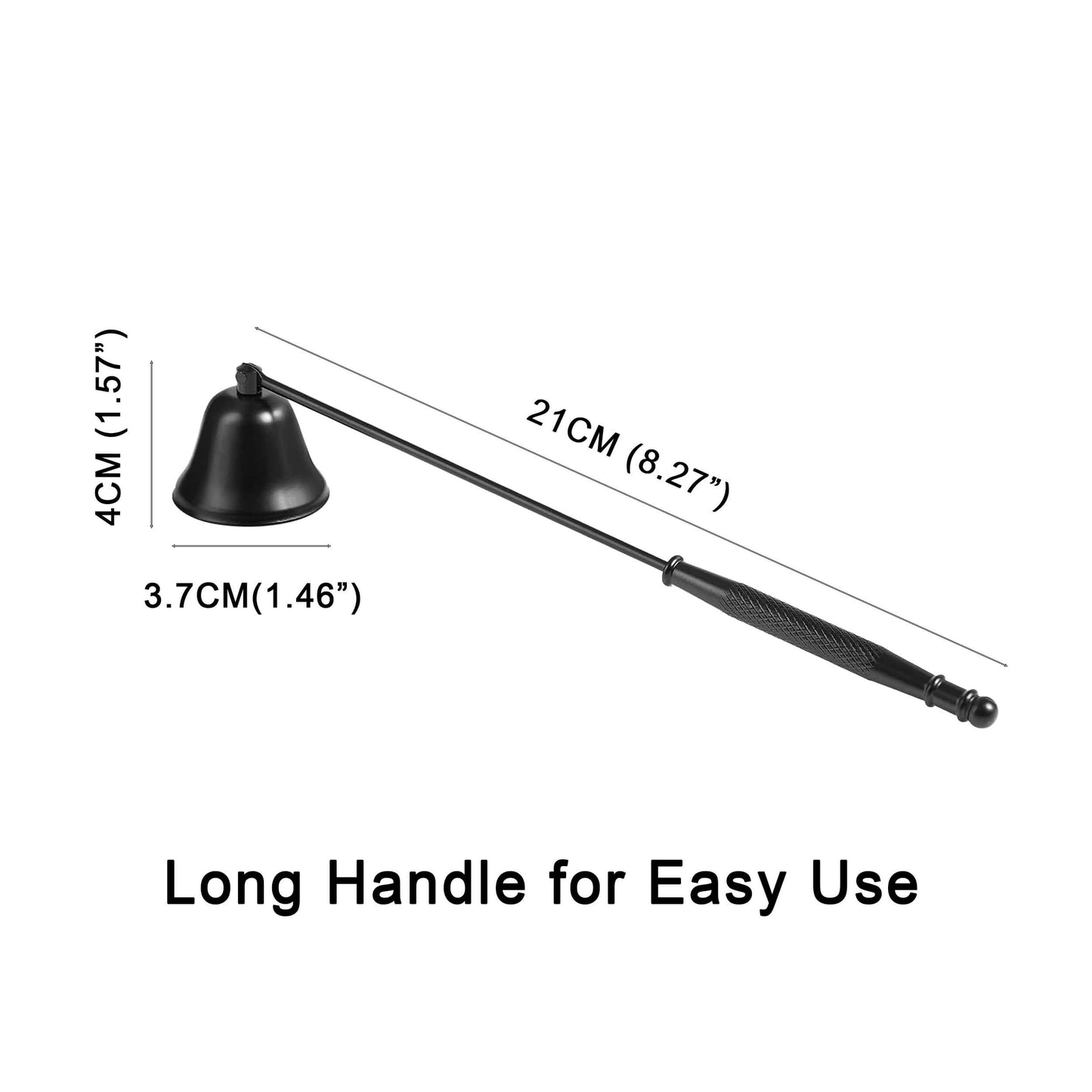 Black Powder Coated Candle Snuffer For Extinguishing Candle Flames And Wick Protecting Anti-Slip