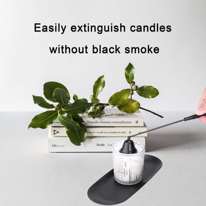 Black Powder Coated Candle Snuffer For Extinguishing Candle Flames And Wick Protecting Anti-Slip